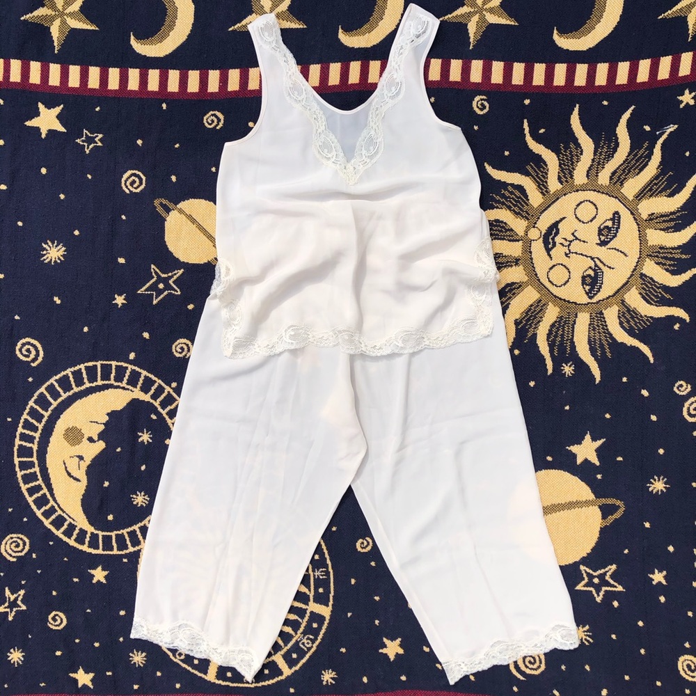 VTG | Ivory Lace Romantic Sleep Set Slip/Pants